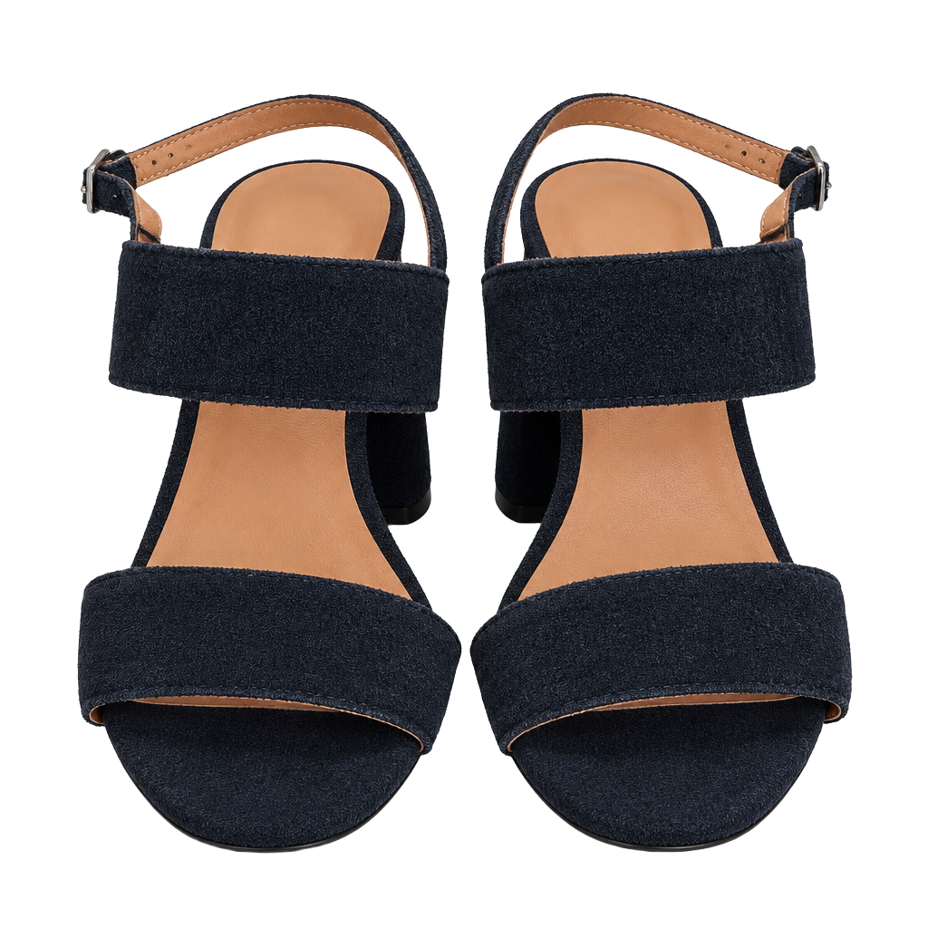 Banana Republic Block Heel Sandals Size 7 Black Suede Ankle Strap 1