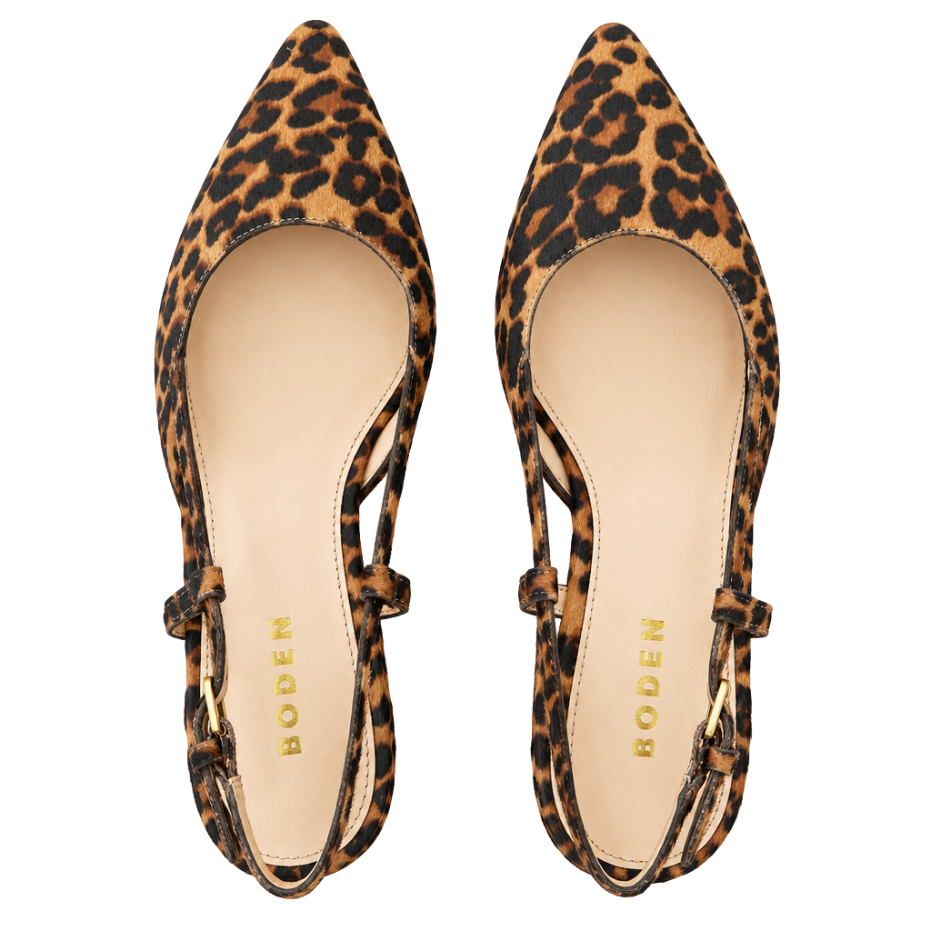 Boden Mini Block Sling Backs in Classic Leopard EU42/US9.5 1