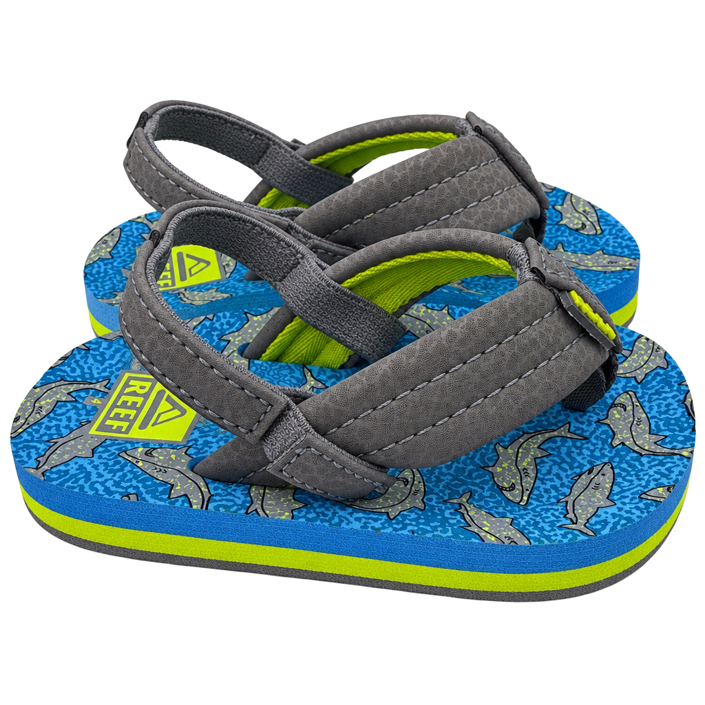 Reef Little Ahi Sandals Shark Blue Gray
Size 4 T
#901 1
