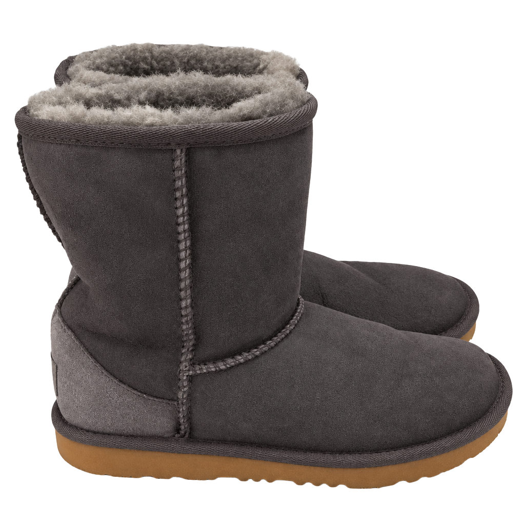 Ugg Classic Short Boots Gray Suede Fleece
Size 4 Youth
#885 1