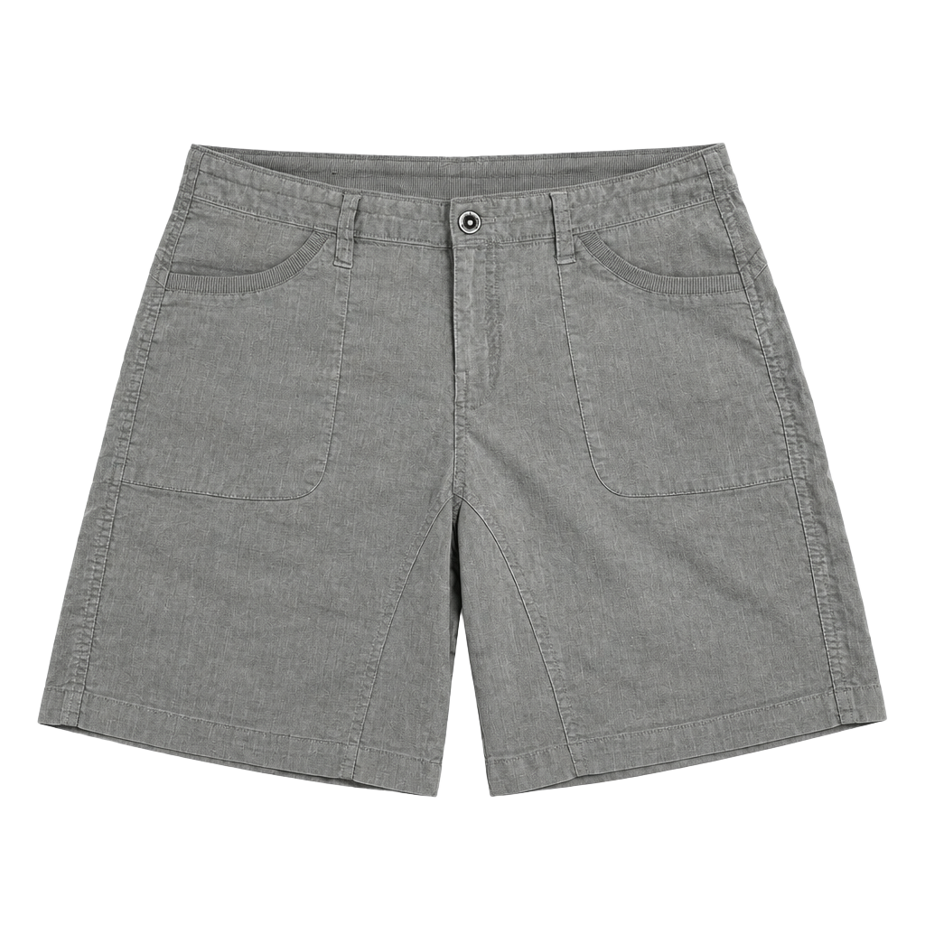 Kuhl Cabo Shorts Gray Cotton Linen Blend Hiking Hidden Drawsting Waist Size 12 1