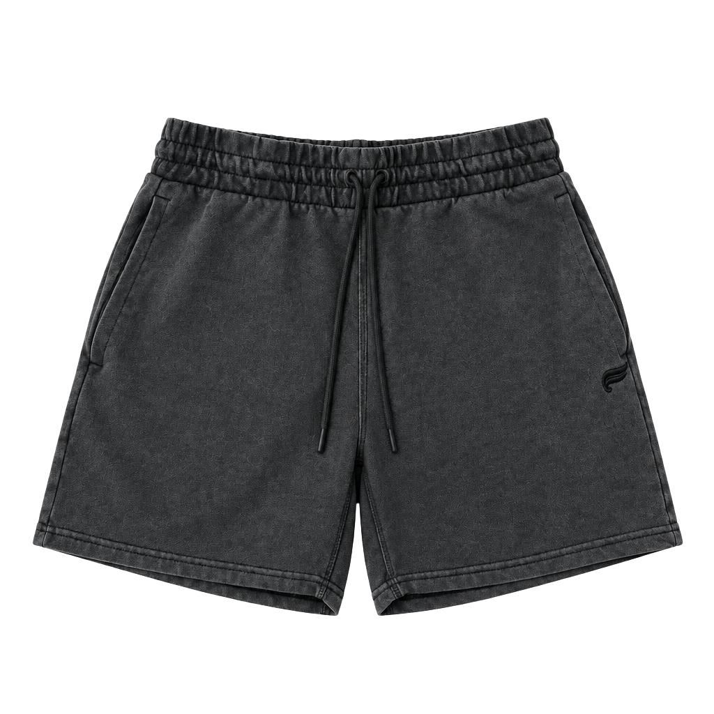 Men's M Gray Solid Cotton Knit Athletic Shorts 1