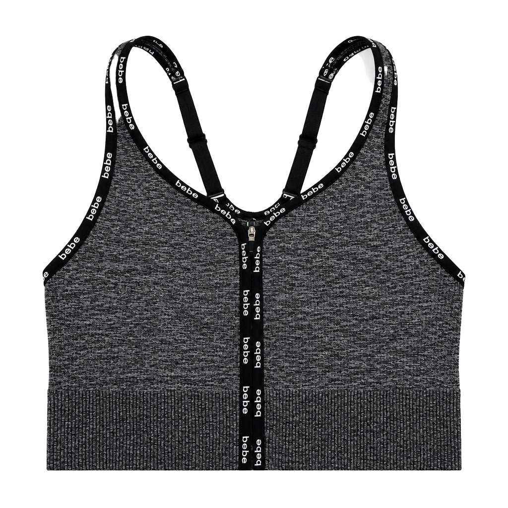 Women’s Bebe Grey Straps Top Zipper Size S New 1