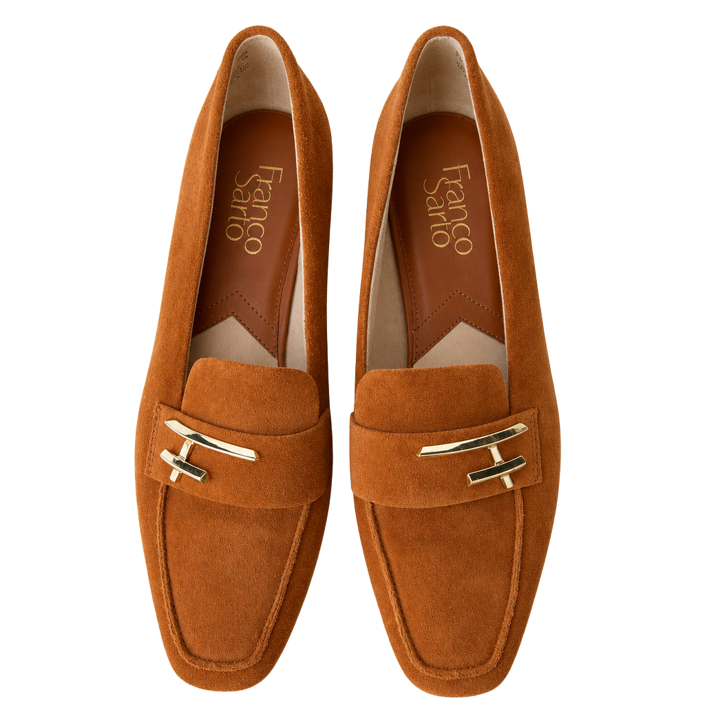 Franco Sarto Petola Suede Loafers with Gold-Tone Hardware 1