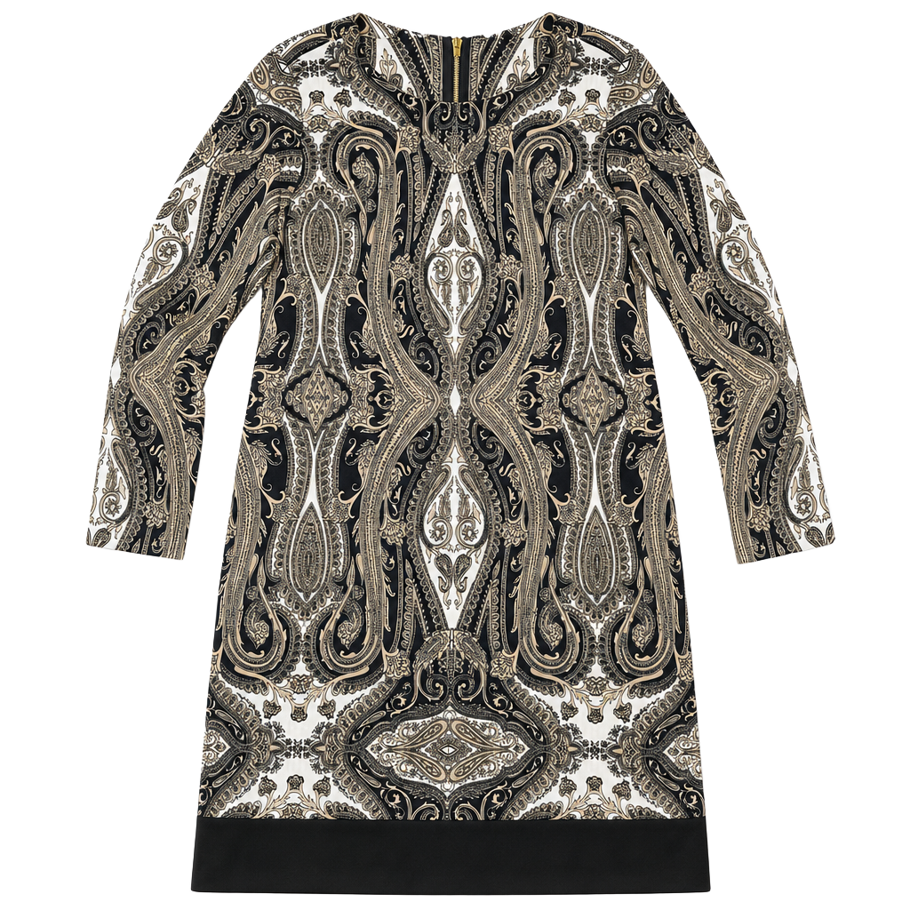Michael Kors Paisley Print 3/4 Sleeve Shift Dress 1