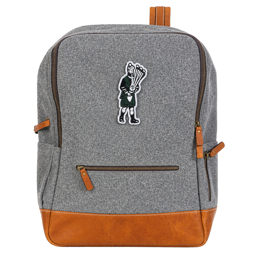 Heritage Gear Wool Backpack with Willie Kidd Bagpiper Patch 1