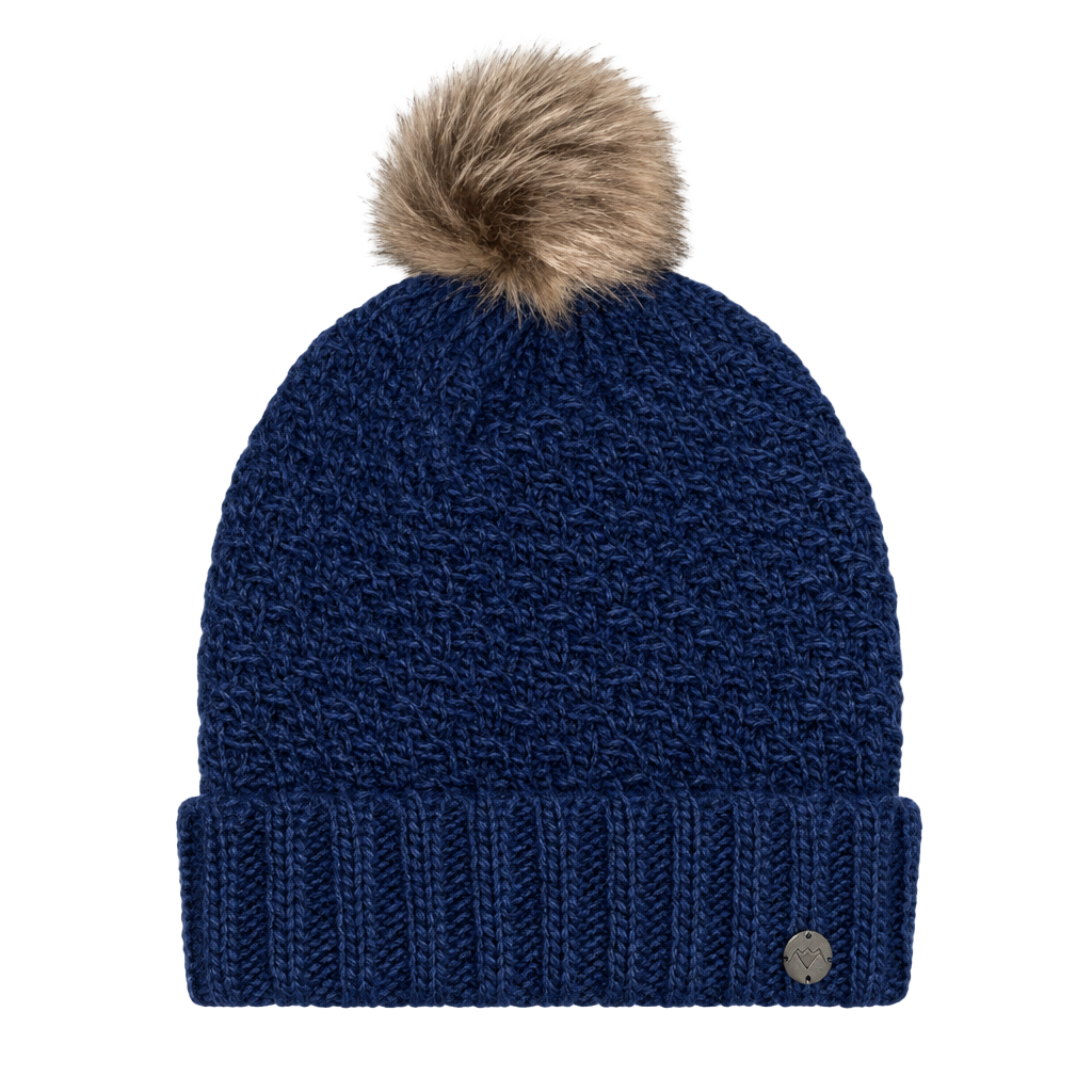 ROXY KNIT BEANIE NAVY BLUE WOMENS HAT POMPOM 1