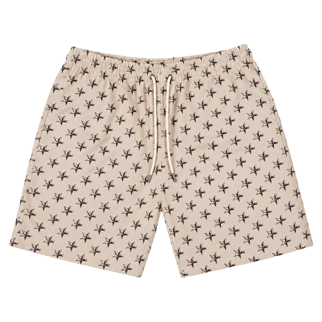NWOT New Jeffree Star Cosmetics Swim and Lounge Shorts Tan JSC Logo Unisex 1