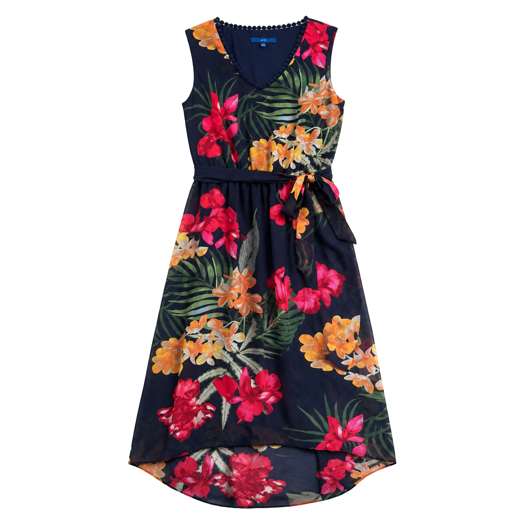 Apt. 9 Floral Tropical Print High Low Maxi Dress Size S 1