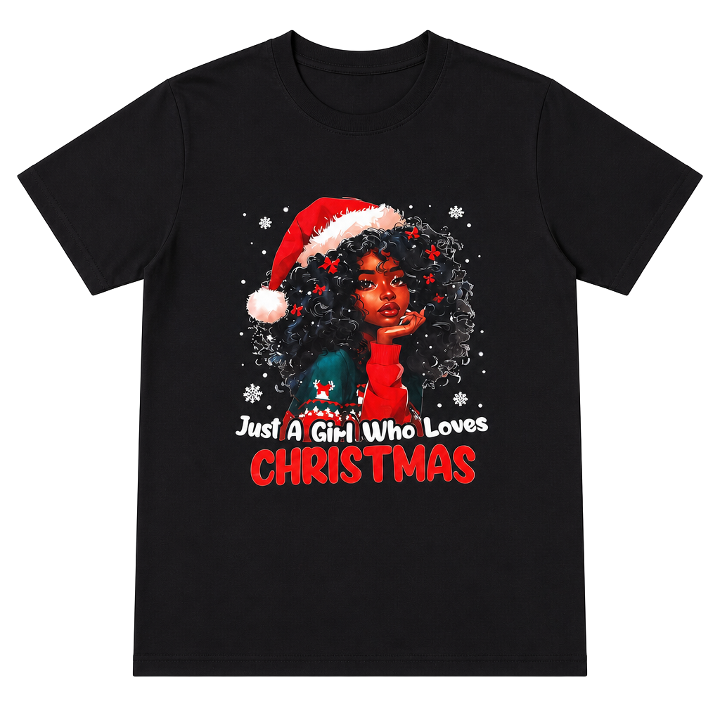Unbranded Women’s Christmas Graphic T-Shirt Black Size M Holiday Tee 1