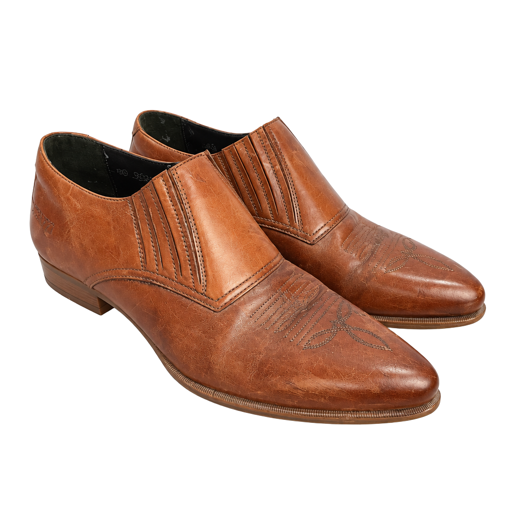 Durango Western Booties Size 7M Brown Leather Pointed Toe Slip On 1