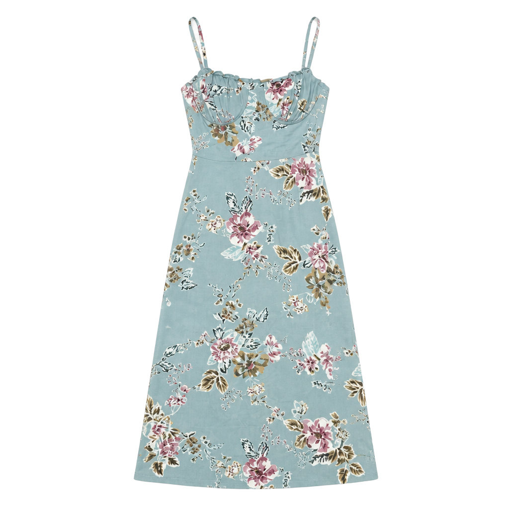 Speechless Maxi Dress Size S Blue Floral Side Slit Cami Dress 1