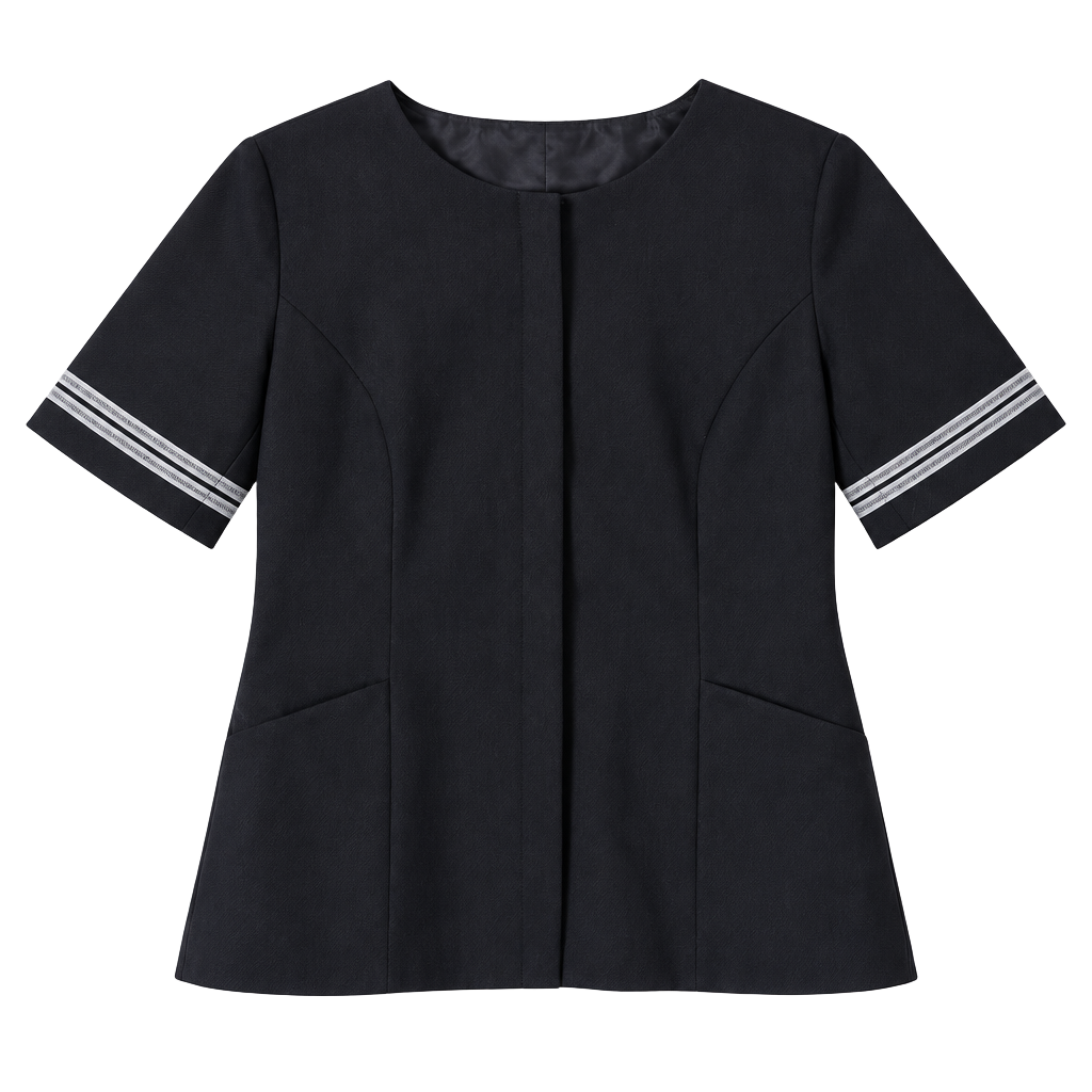 FOURRMY by Cintas Uniform Jacket Size 8 Black Short Sleeve 1