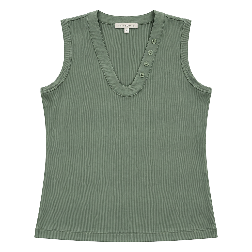Anatomie Madelyn Ribbed Tank Top Size M Sage NWT, travel core 1
