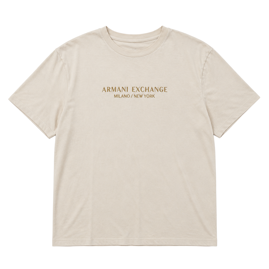 Armani Exchange Milano / New York Graphic Logo T-Shirt Cream XL 1