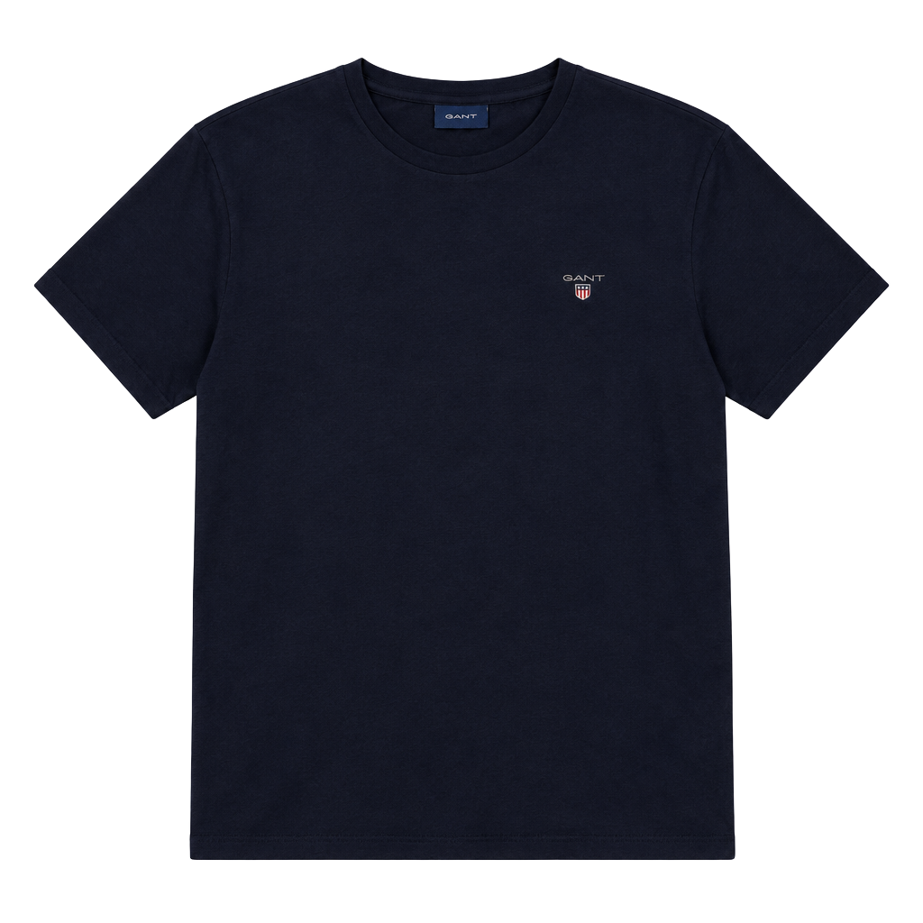 Gant T-Shirt Size XL Navy Blue Crewneck Logo 1
