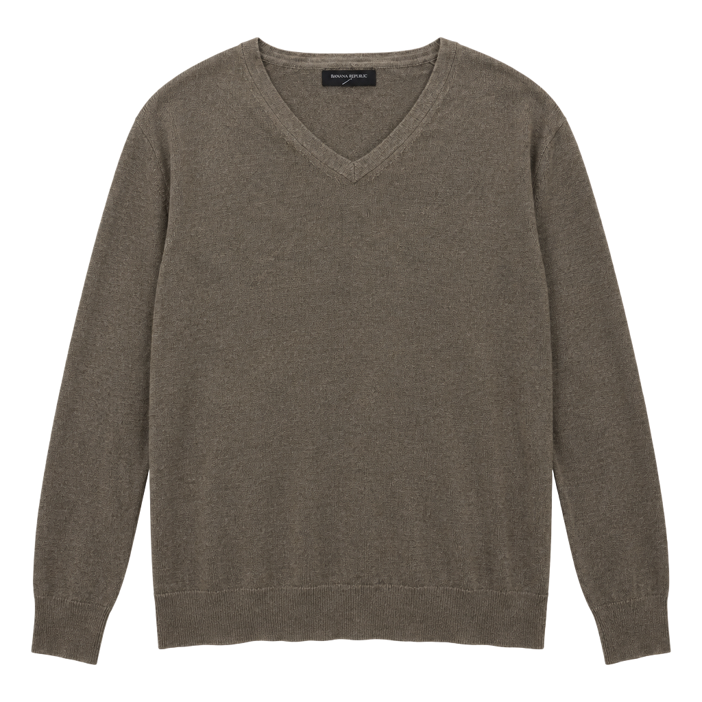 Banana Republic V-Neck Sweater Size L Brown 1