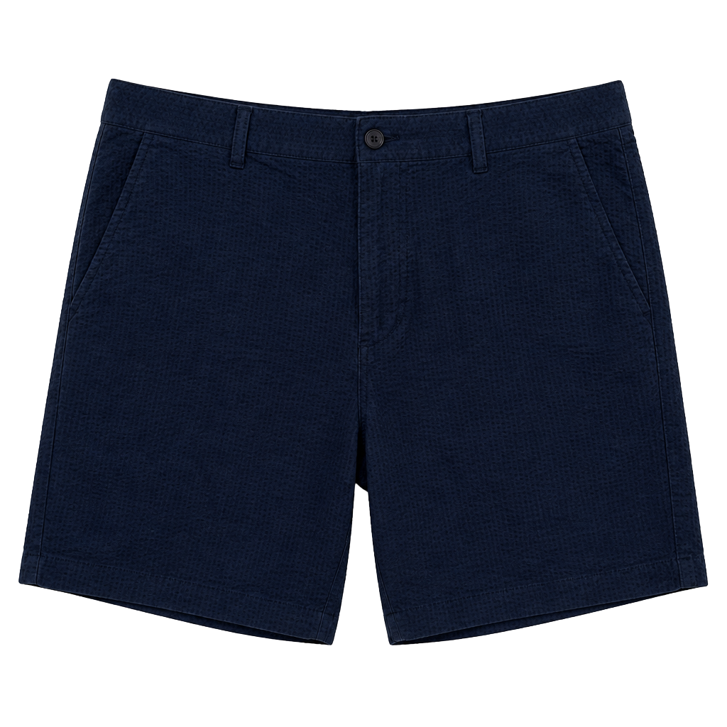 Ben Sherman Men's Regular Fit Seersucker Navy Shorts Size 36W 1