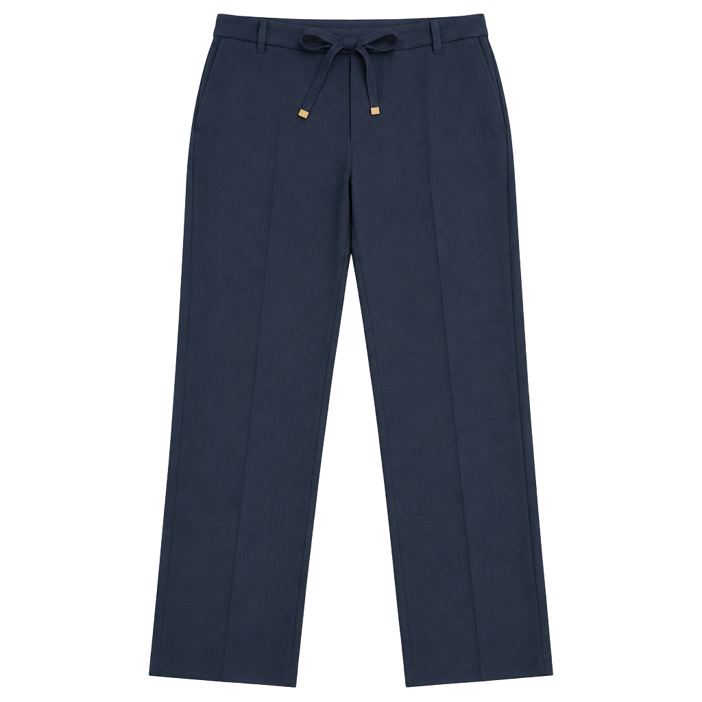 Nycc tie waist pull on pants size 12p navy blue 1