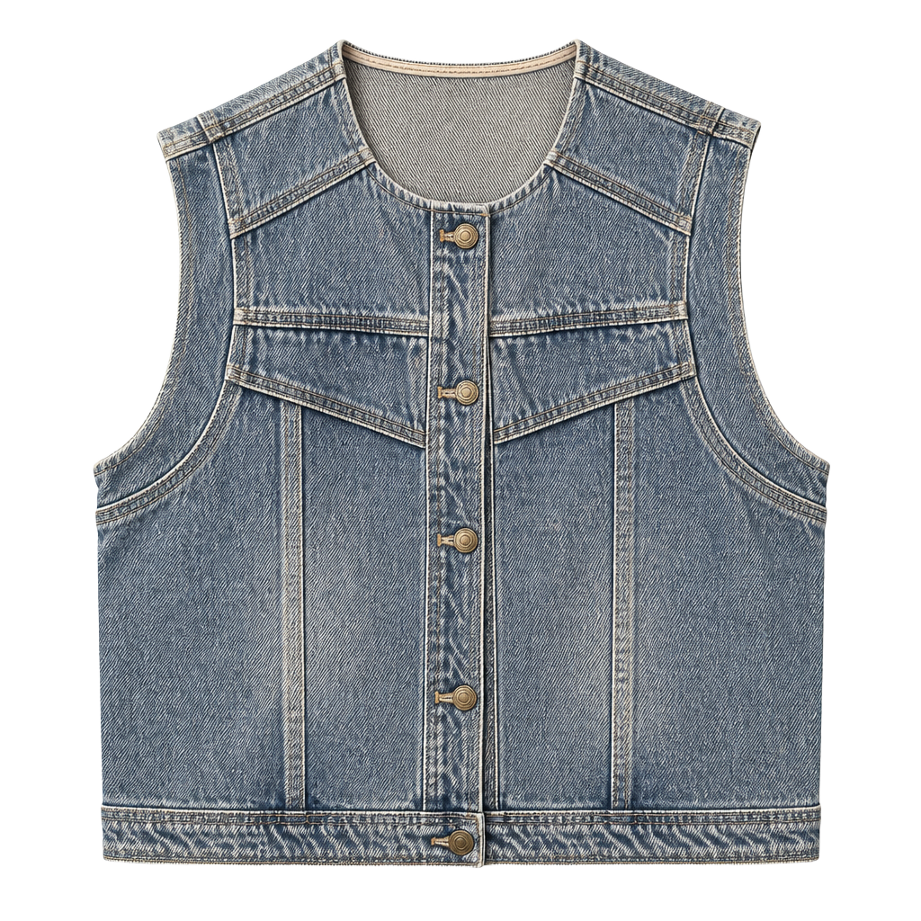 M.G.W Classic Fashion Women's Blue Denim Vest Size M 1