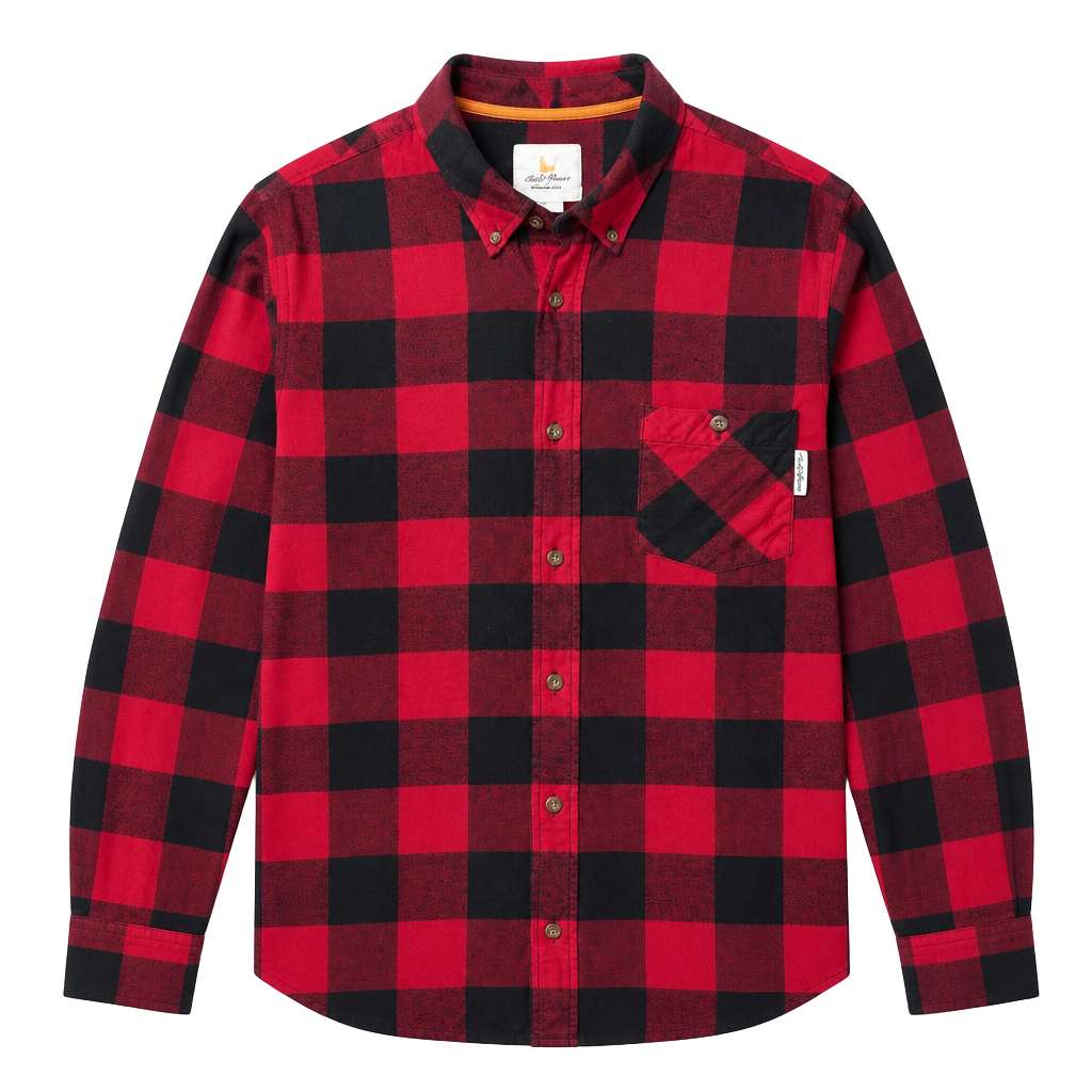 Field & Stream Red and Black Buffalo Plaid Flannel Shirt, Size XL 1