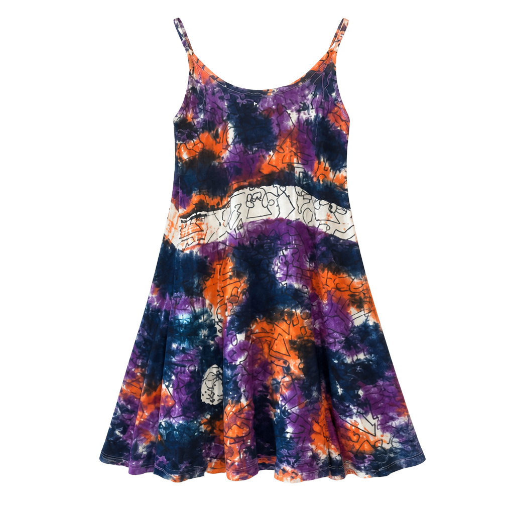 India Boutique Multicolor Tie Dye Sleeveless Boho Festival Mini Dress 1