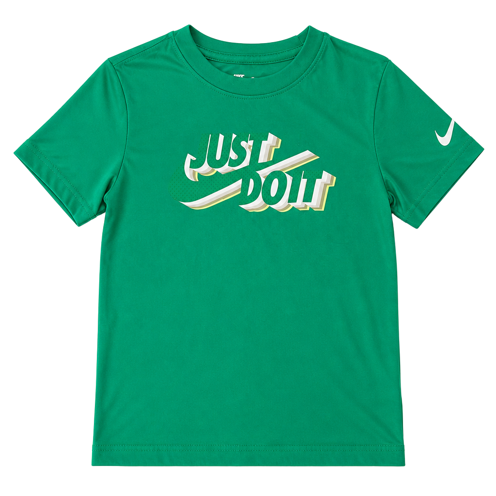 Nike Boys Spring Green Just Do It 3D Graphic Swoosh T-Shirt 1