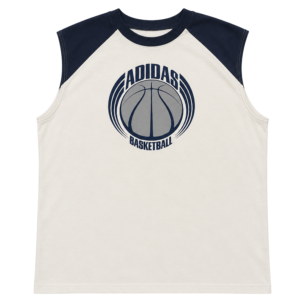Vintage 90’s Adidas Basketball Tank Top Size L White Blue 1