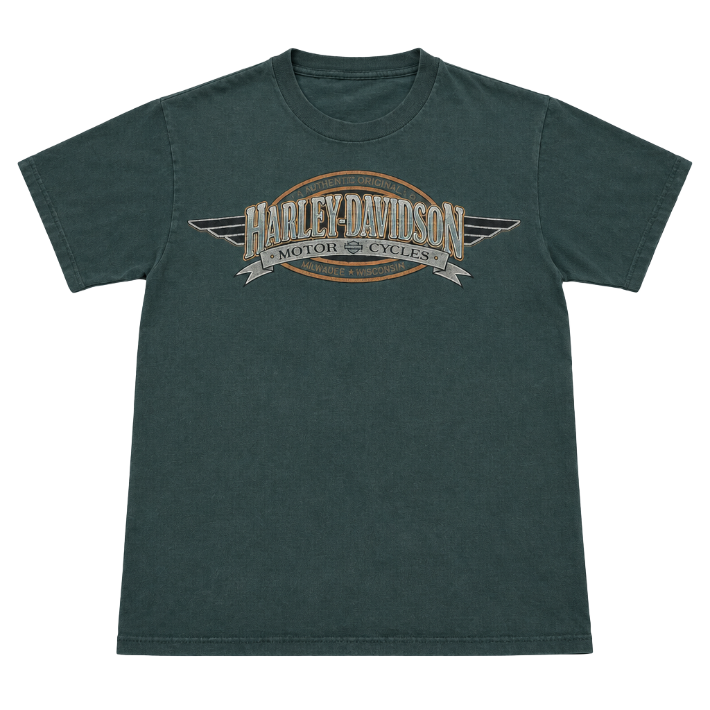 Vintage 1995 Harley Davidson Shop Of Doyer, Ohio Size S T-shirt 1