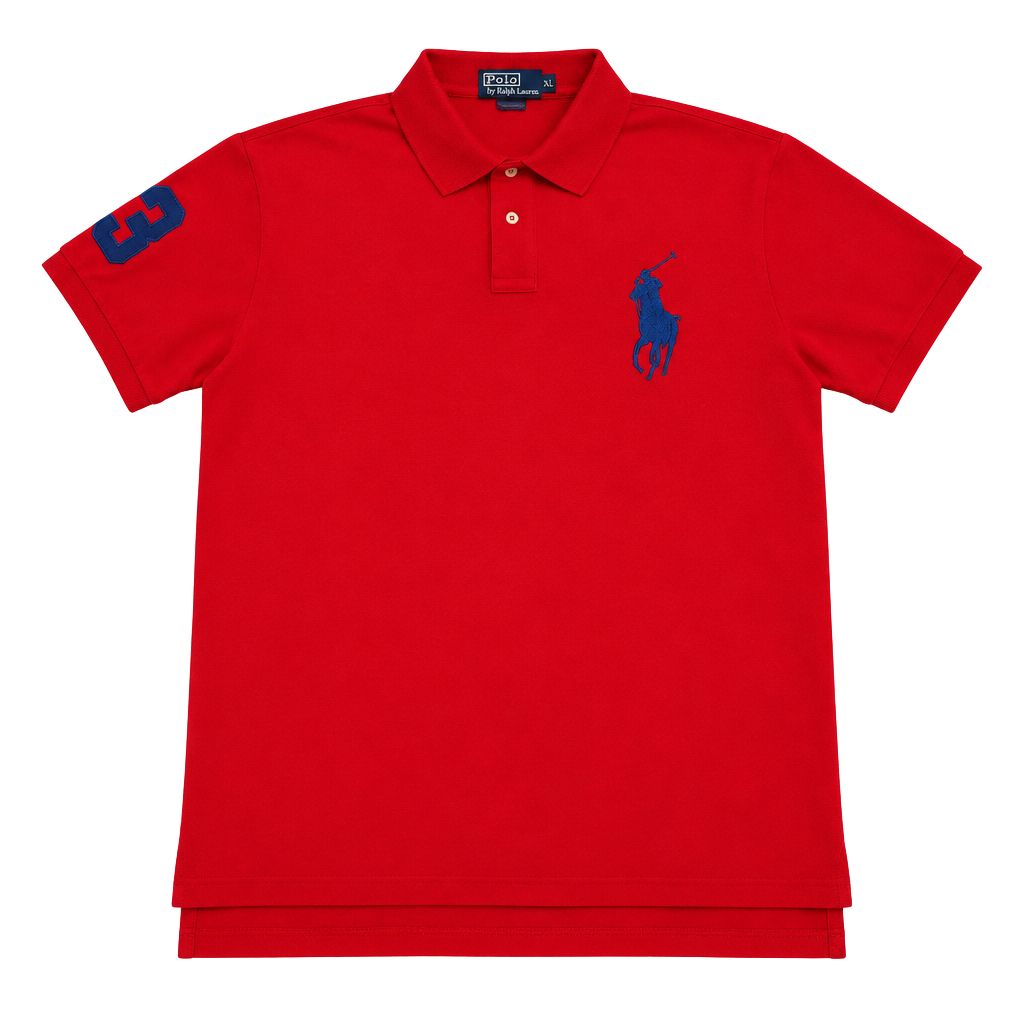 Polo Ralph Lauren Big Pony Polo Shirt XXL Red Custom Fit vintage Y2K 1