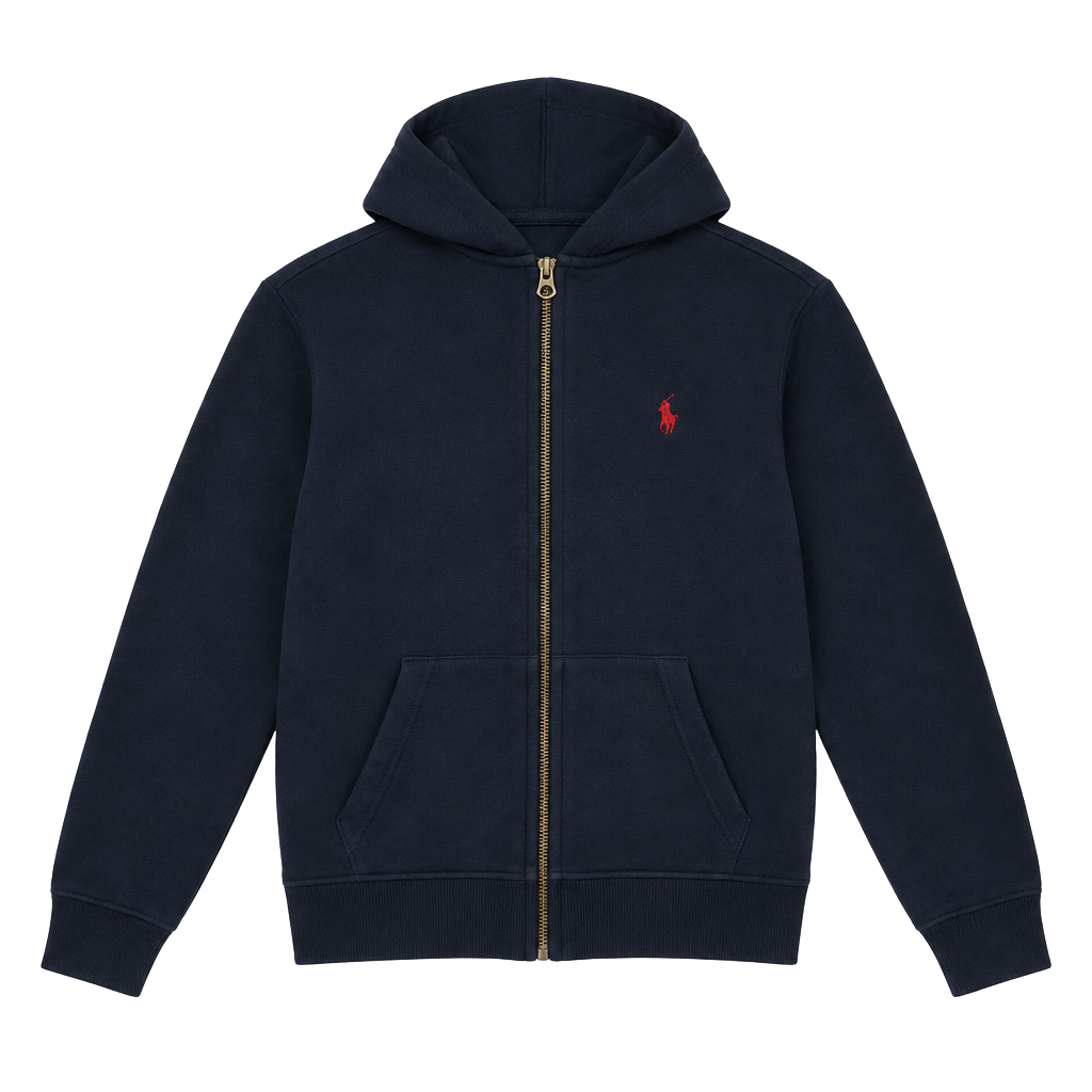 Polo Ralph Lauren Full Zip Hoodie Size M Blue Fleece 1