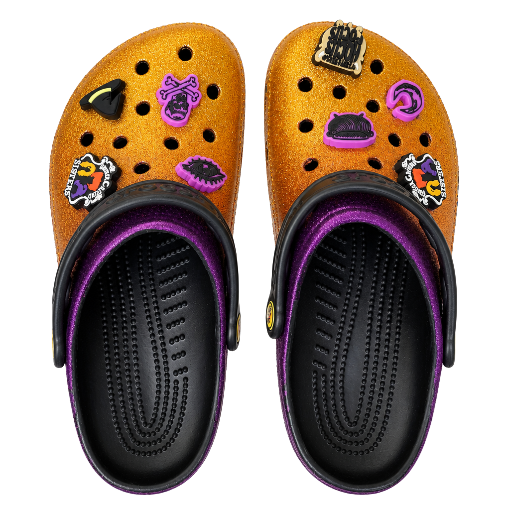Disney Parks Hocus Pocus Halloween Glitter Crocs with Jibbitz Women's 9 / Men's 7 1