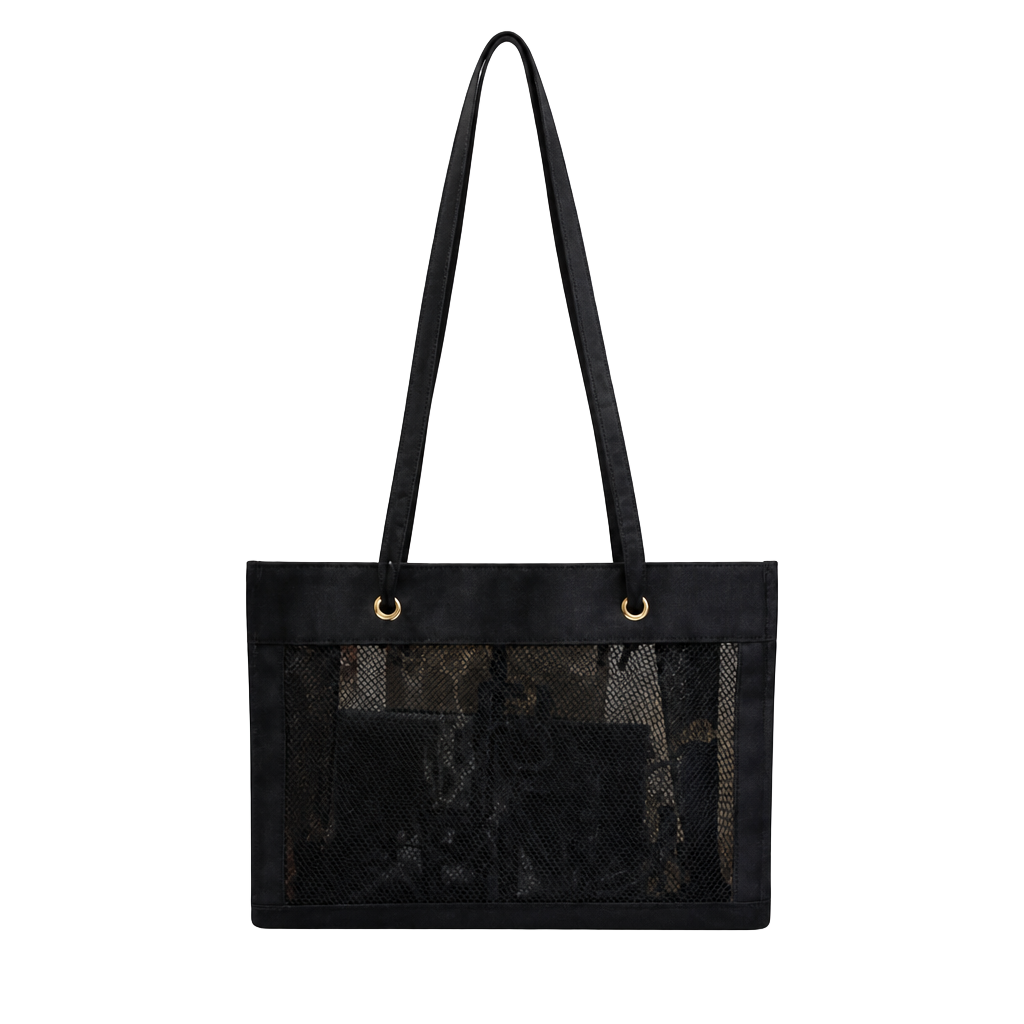 Fendi Black Mesh Tote Bag Rehabbed 1