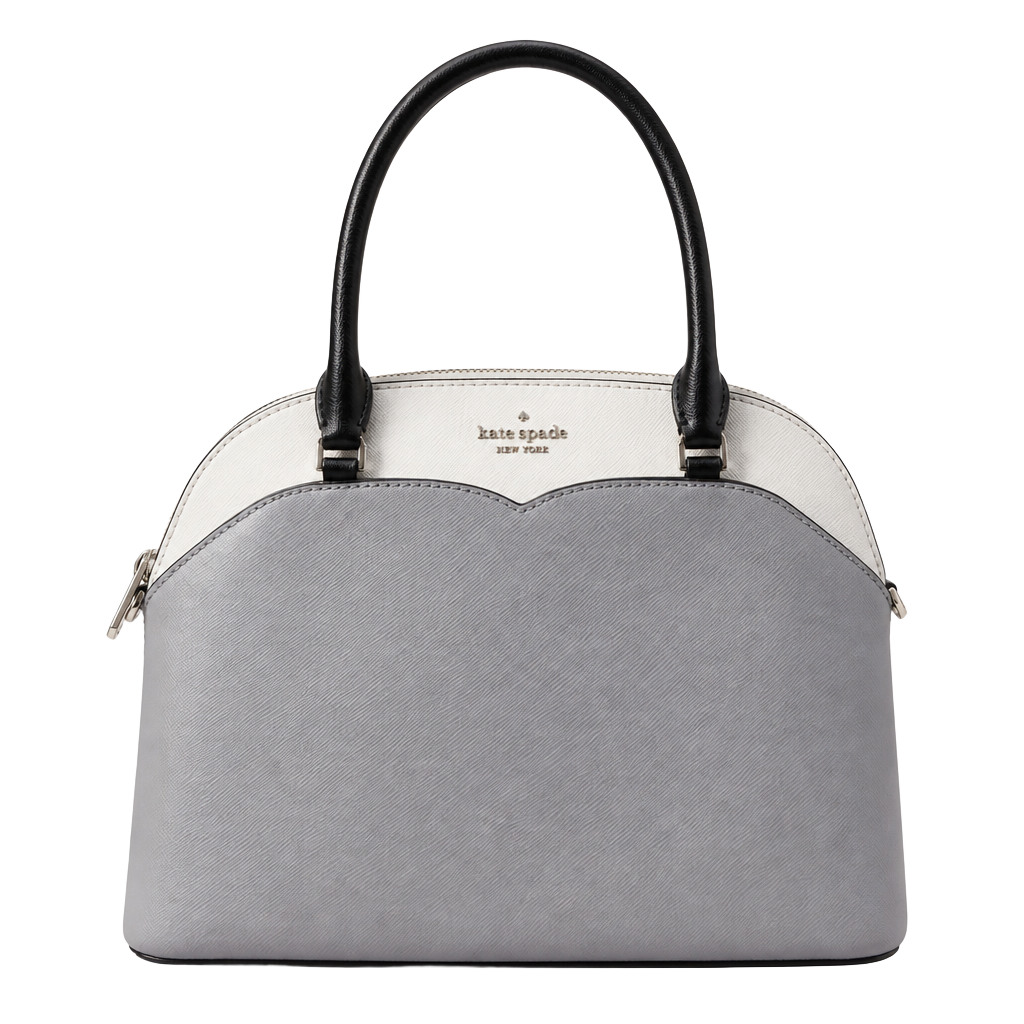 Kate Spade Payton Colorblock Medium Dome Satchel Gray White Black 1
