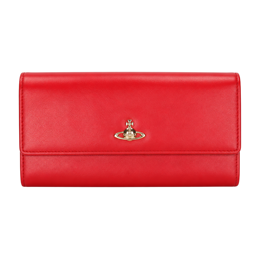 Vivienne Westwood Red Saffiano Leather Continental Long Clutch Wallet 1