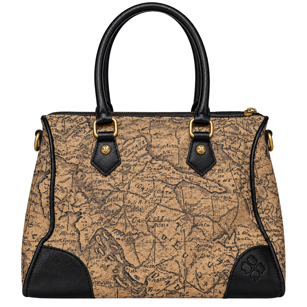 Patricia Nash Skye Satchel Vintage Map Print Jacquard Handbag 1