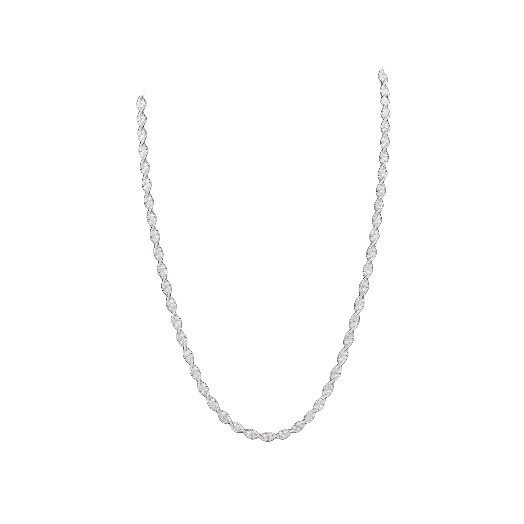 925 Italy Sterling Silver Twisted Textured Chain Necklace 18” 1