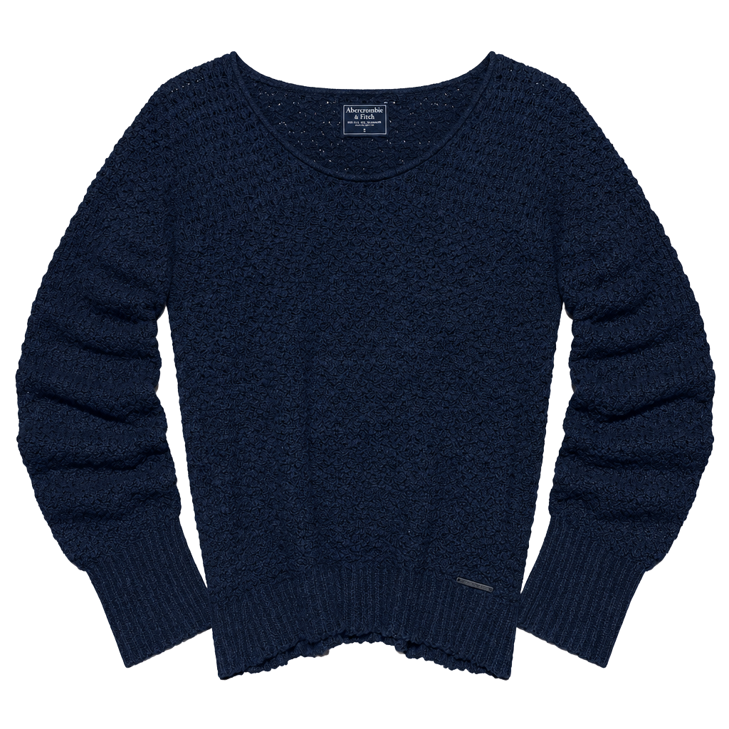 Abercrombie & Fitch Women's S Navy Open Knit Sweater Y2K 1