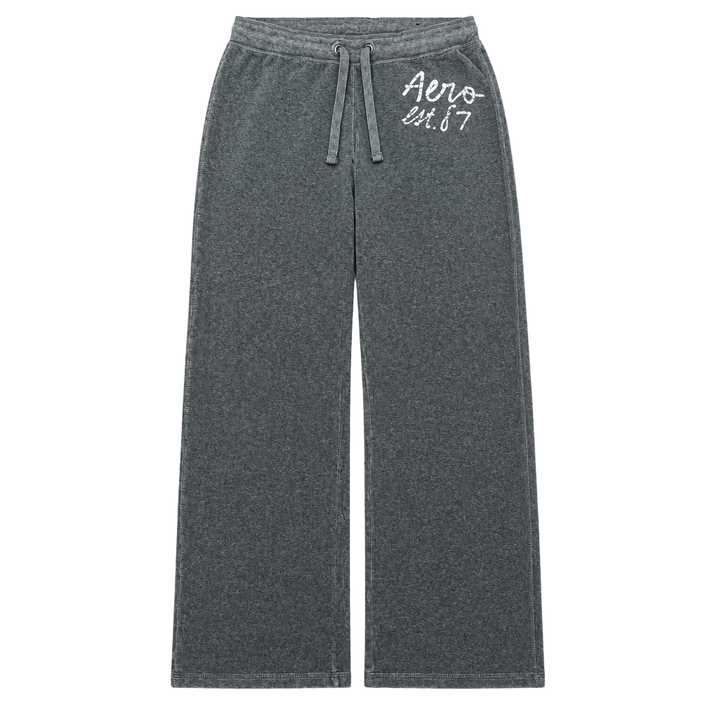 Aeropostale Aero Est. 87 Gray Velour Lounge Sweatpants XS Y2K Style 1
