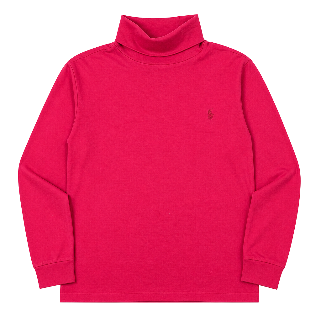 Polo Ralph Lauren Turtleneck Size L Red Cotton Long Sleeve Shirt 1