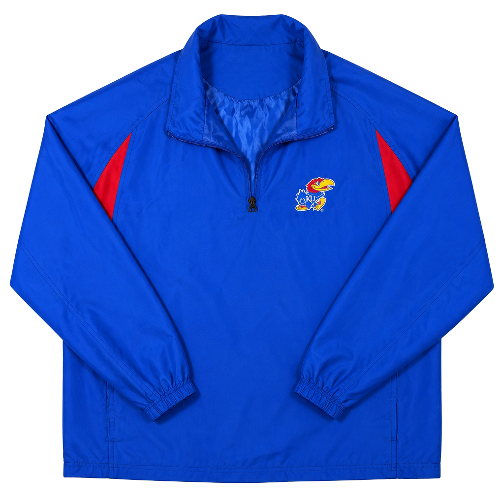 NCAA by KA Inc. Kansas Jayhawks Quarter-Zip Windbreaker Pullover Jacket Large 1