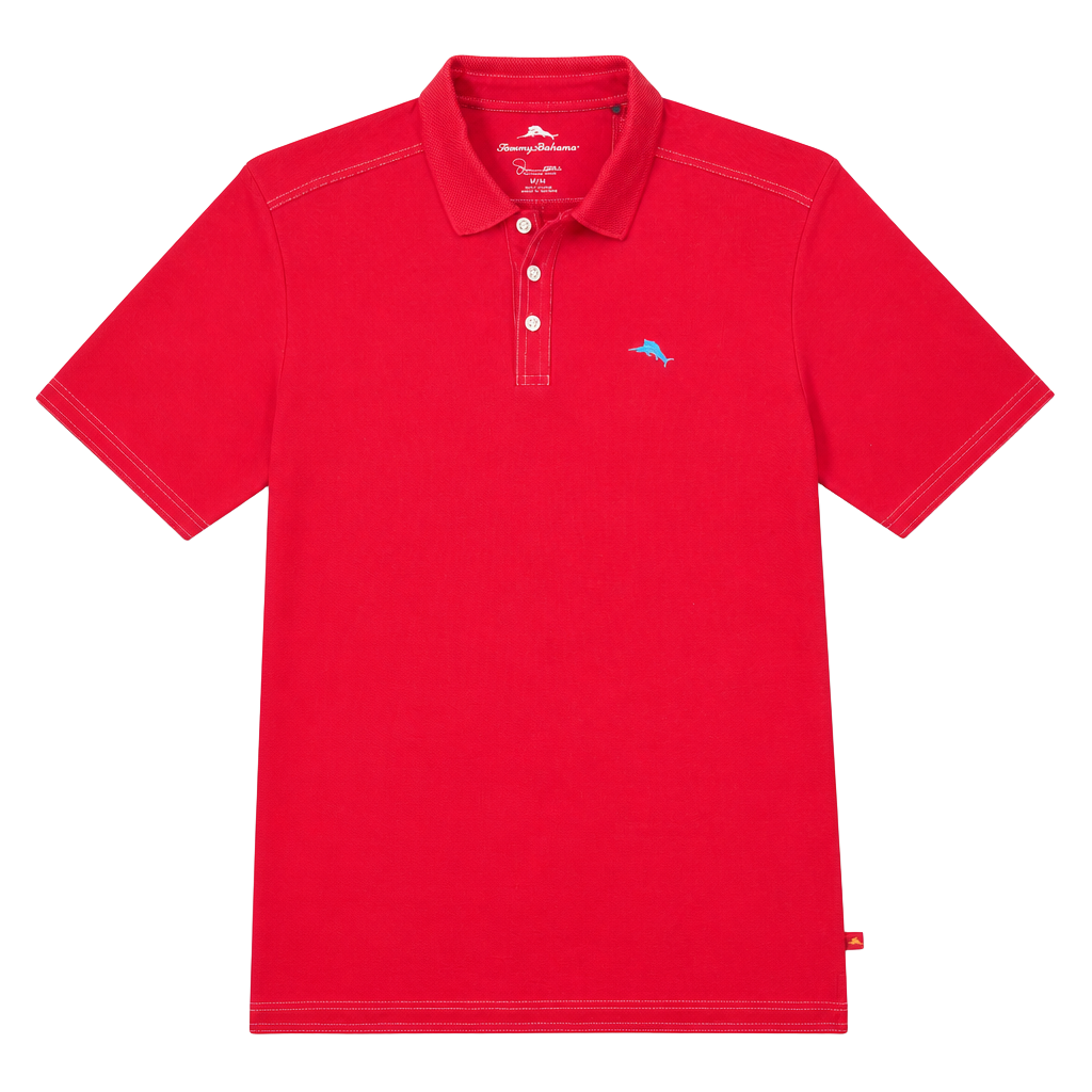 Tommy Bahama Supima Cotton Emfielder Polo Shirt Mens Size Medium Red 1