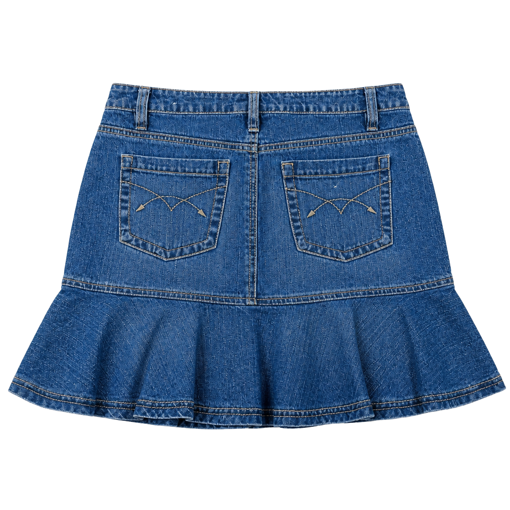 Squeeze Jeans Denim Ruffle Mini Skirt Y2K Style Size XS 1