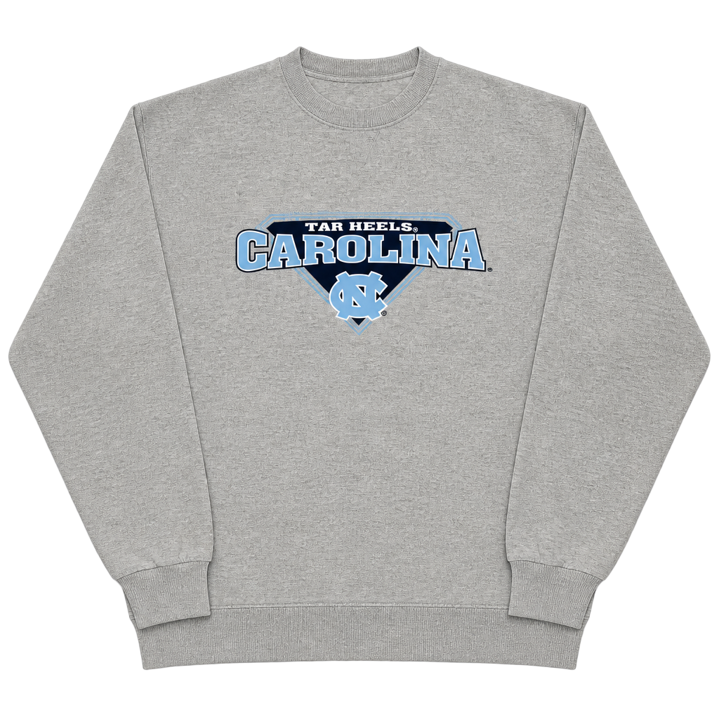 Vintage UNC Tar Heels Carolina Crewneck Sweatshirt Grey Soffe Men's Large 1