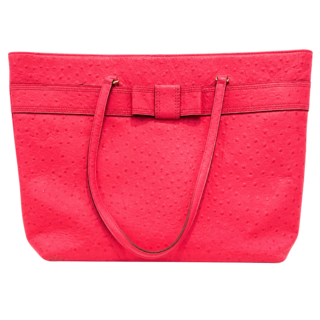 Kate Spade Valencia Road Harmony Large Ostrich Tote Pink 1
