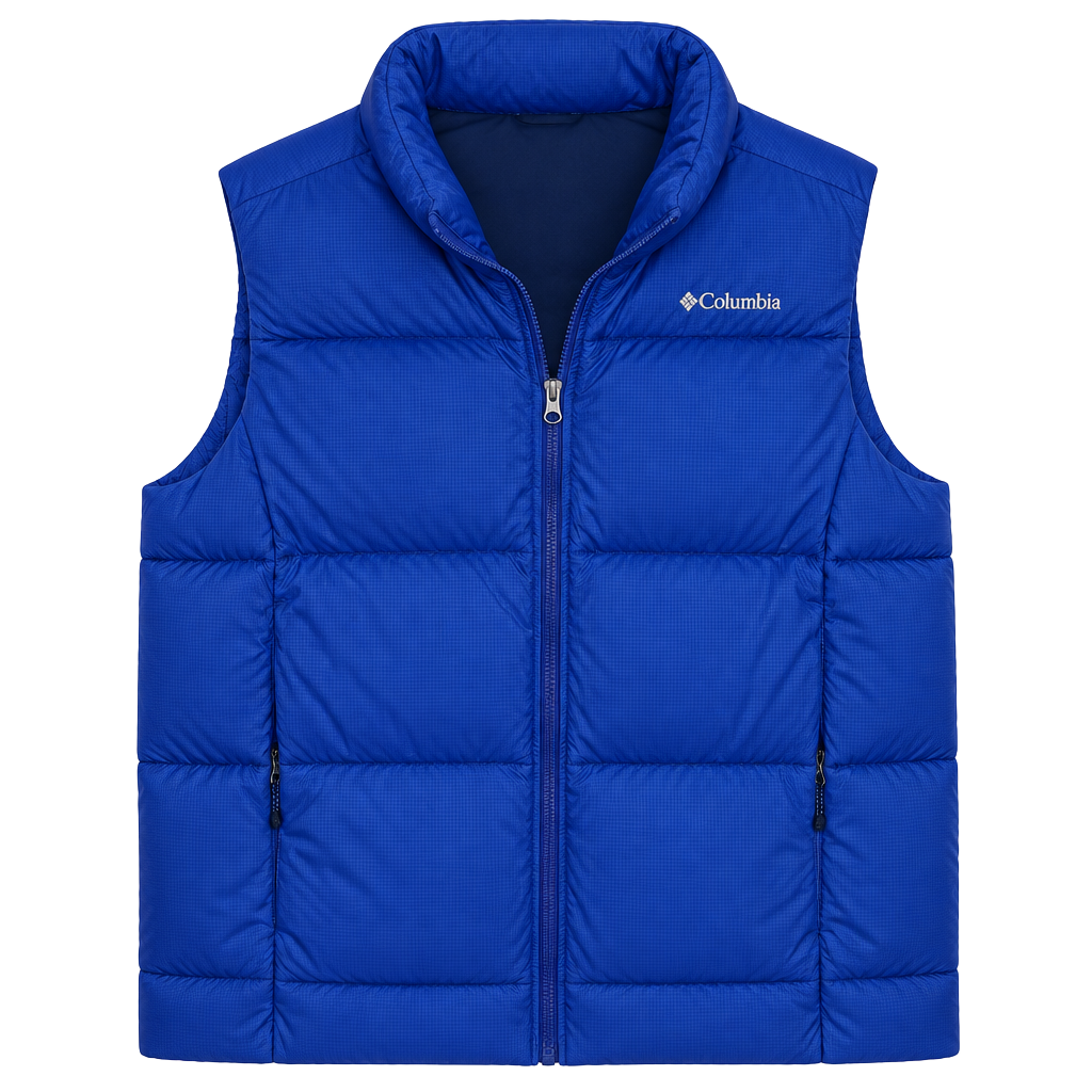 Columbia Puffer Vest Size 1X Blue Full Zip Winter Outerwear 1