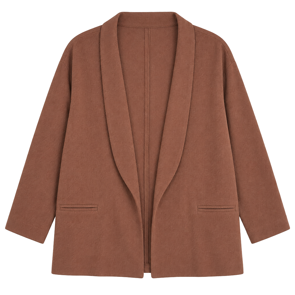 Bar III Open Front Blazer Size 3X Brown Ruched Sleeves 1