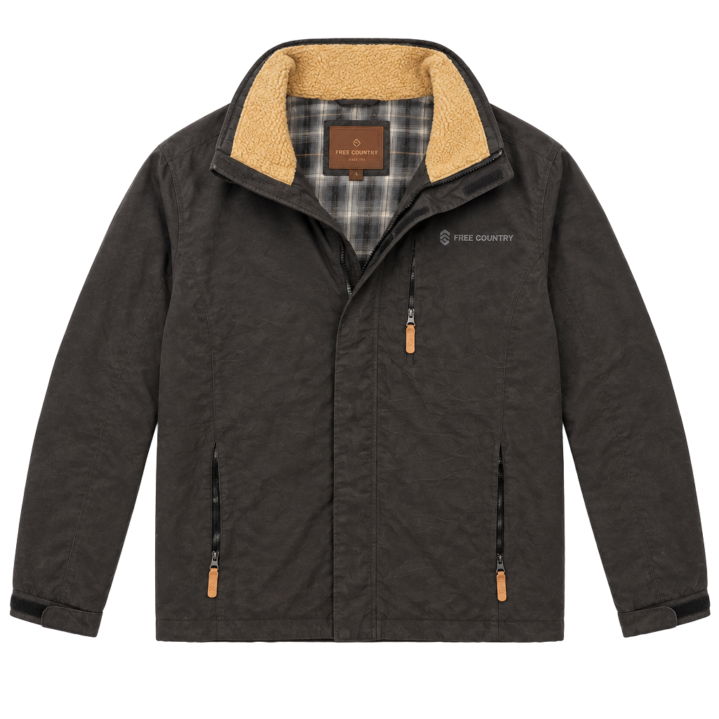 Free Country Fleece Lined Jacket Size M Brown 1