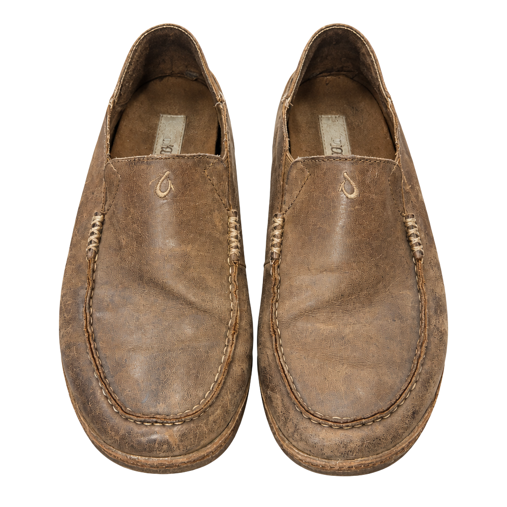 OluKai Moloa Slip-On Shoes Size US M 11 Brown Leather 1