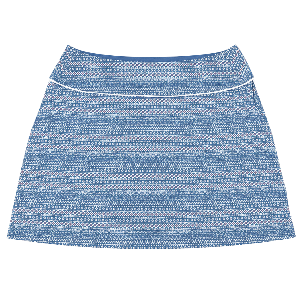 NWT PUMA Women's Blake Fair Isle Performance Golf Skirt - Blue 1